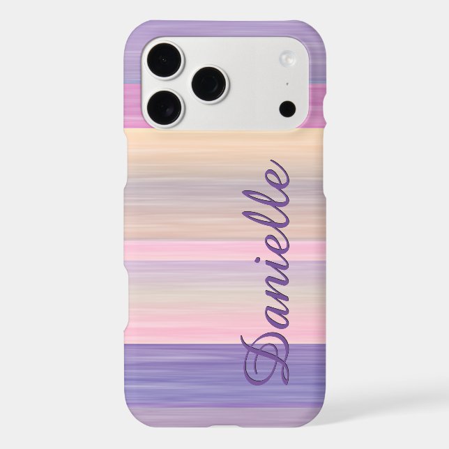 Personalized Custom Pink Purple Stripes Pattern (Back)