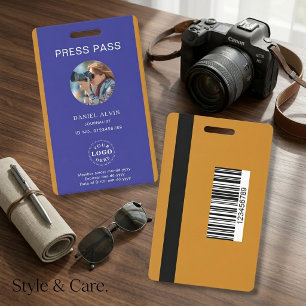 Personalized Custom Press Pass Badge for Events
