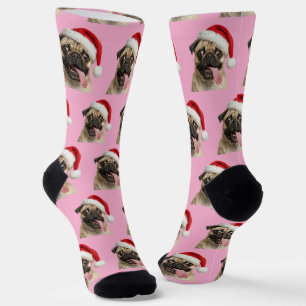 Personalized Custom Pug Christmas  Socks