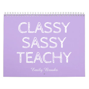 Personalized Custom Purple Teacher Gift Idea Calendar