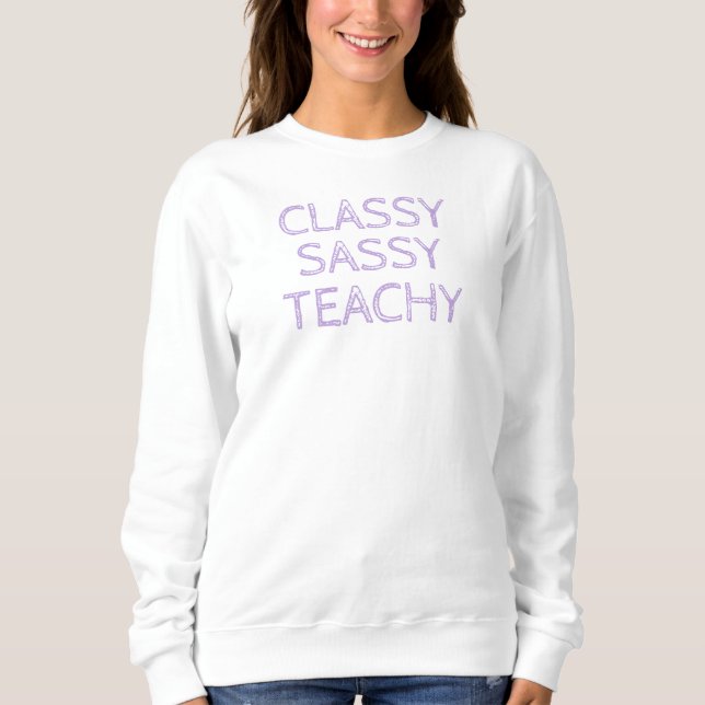 Personalized Custom Purple Teacher Gift Idea Sweatshirt (Front)