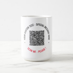 Personalized Custom QR Code and Text Coffee Mug