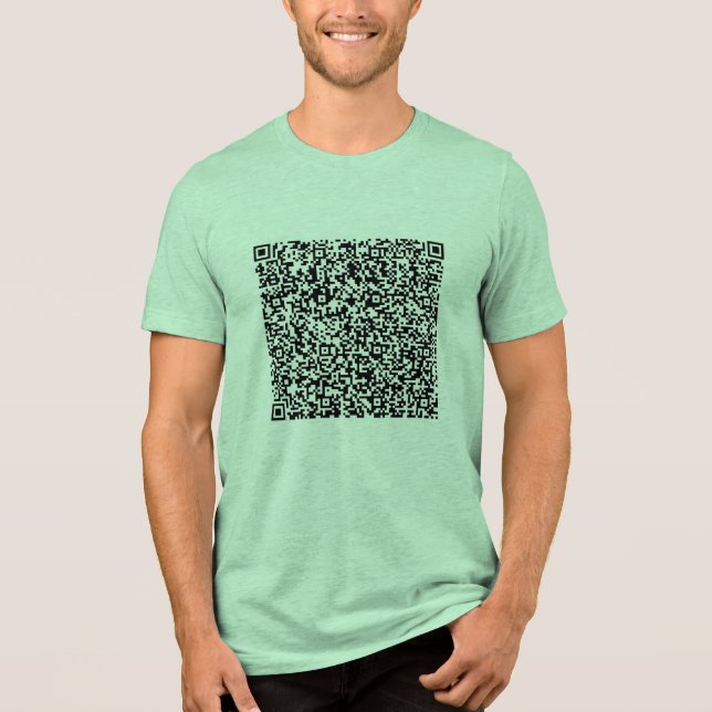 Personalized Custom QR Code Scan Info Your Funny Tri-Blend Shirt (Front)
