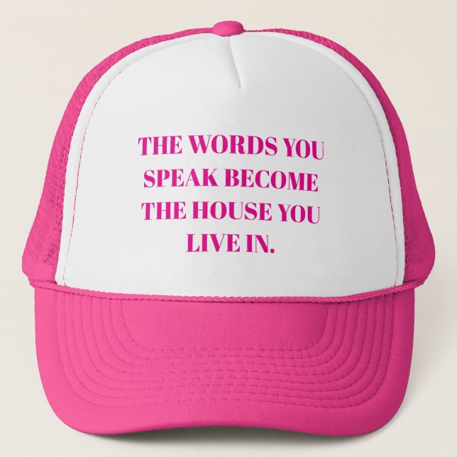 Personalized Custom Quote simple Stylish Modern  Trucker Hat (Front)