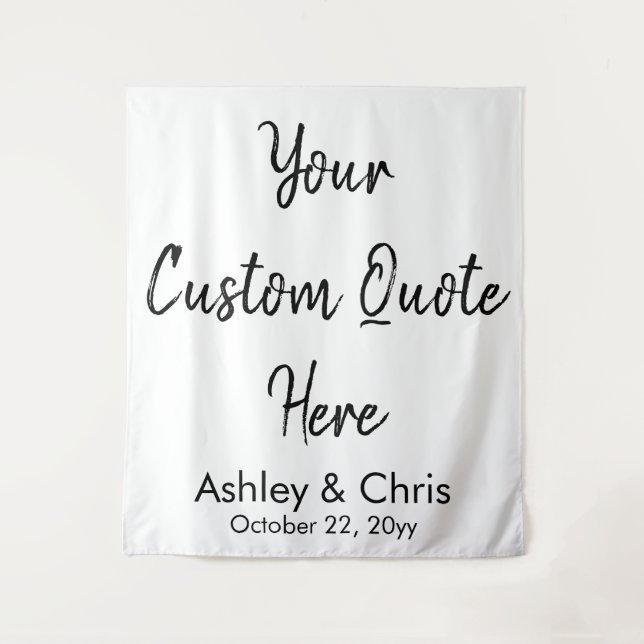Personalized Custom Quote Wedding Backdrop Prop Tapestry (Front)