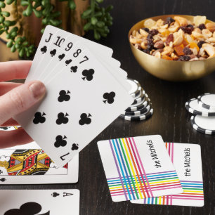 Personalized Custom Rainbow Colours Stripes Patter Playing Cards