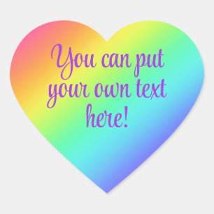 Personalized Custom Rainbow Heart Stickers