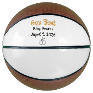 Personalized Custom Ring Bearer, Proposal Gift Basketball