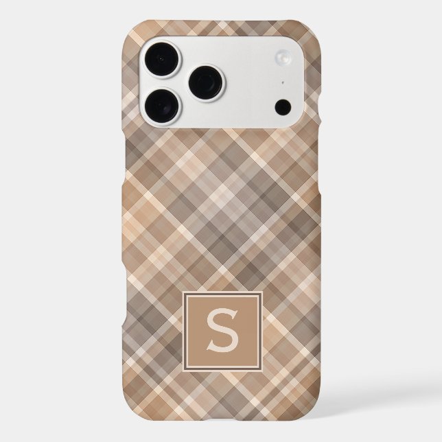 Personalized Custom Rustic Beige Brown Plaid (Back)