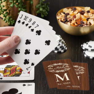 Personalized Custom Rustic Wood Grain Pattern Playing Cards