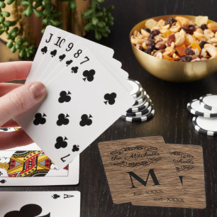 Personalized Custom Rustic Wood Grain Pattern Playing Cards