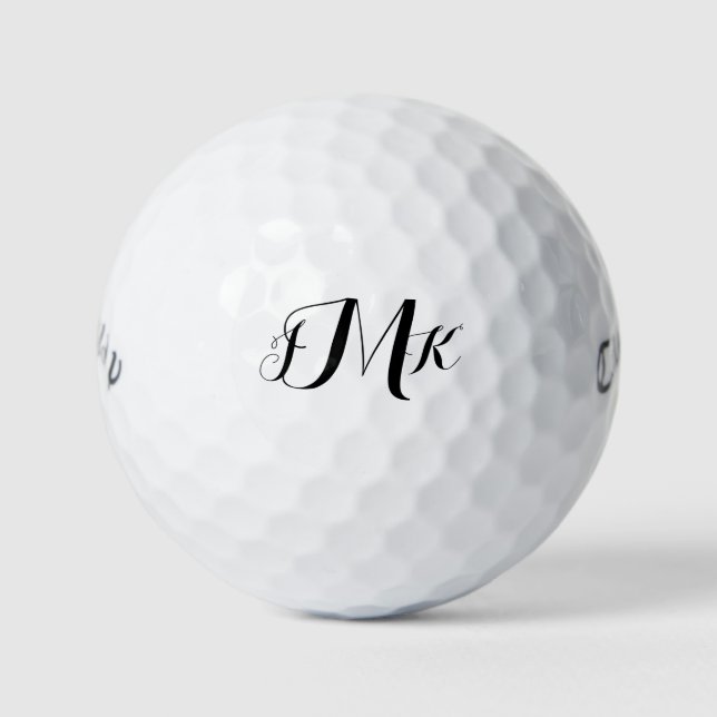 Personalized Custom Script Monogram Golf Balls (Front)
