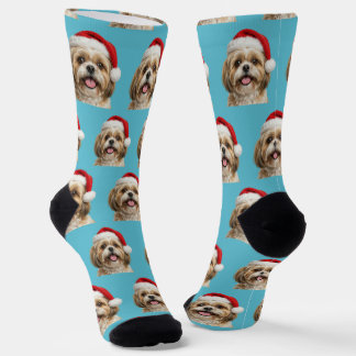 Personalized Custom Shitszu Christmas Socks