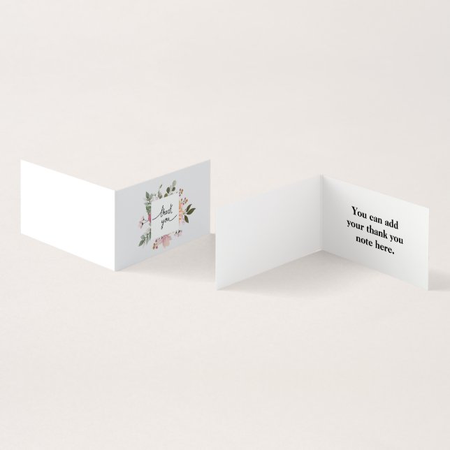 Personalized Custom Simple Thank You Business Card (Inside and Outside)