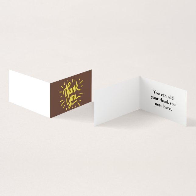 Personalized Custom Simple Thank You Business Card (Inside and Outside)