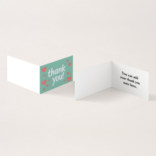 Personalized Custom Simple Thank You Business Card (Inside and Outside)