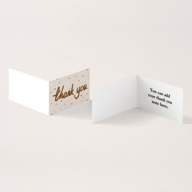 Personalized Custom Simple Thank You Business Card (Inside and Outside)