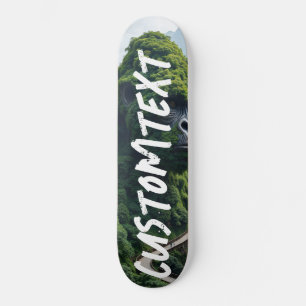 Personalized custom skateboard gorilla road trees