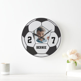 Personalized custom soccer ball player sports team large clock