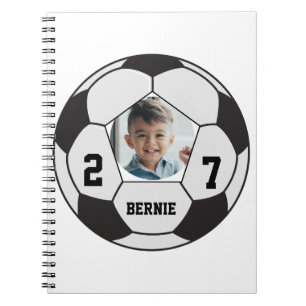 Personalized custom soccer ball player sports team notebook