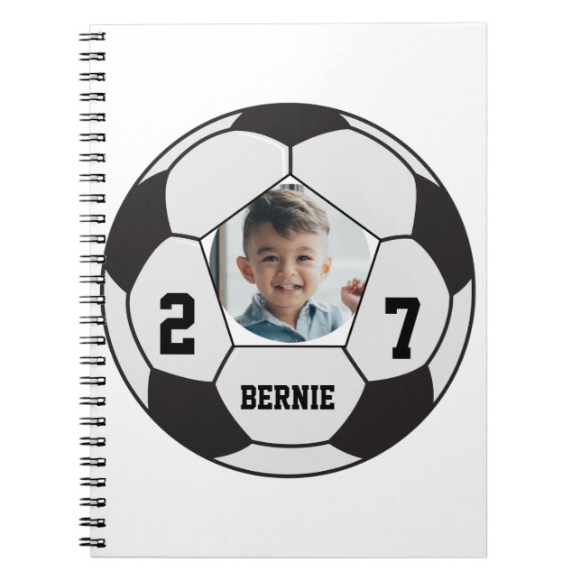 Personalized custom soccer ball player sports team notebook (Front)