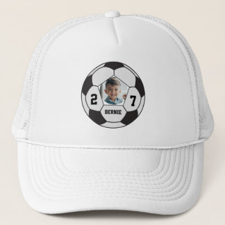Personalized custom soccer ball player sports team trucker hat