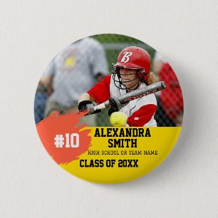 Personalized Custom Softball Player Graduation 2 Inch Round Button
