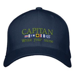 Personalized Custom Spanish Capitan Nautical Flags Embroidered Hat