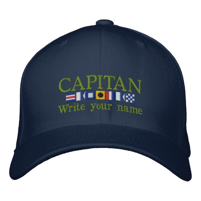Personalized Custom Spanish Capitan Nautical Flags Embroidered Hat (Front)