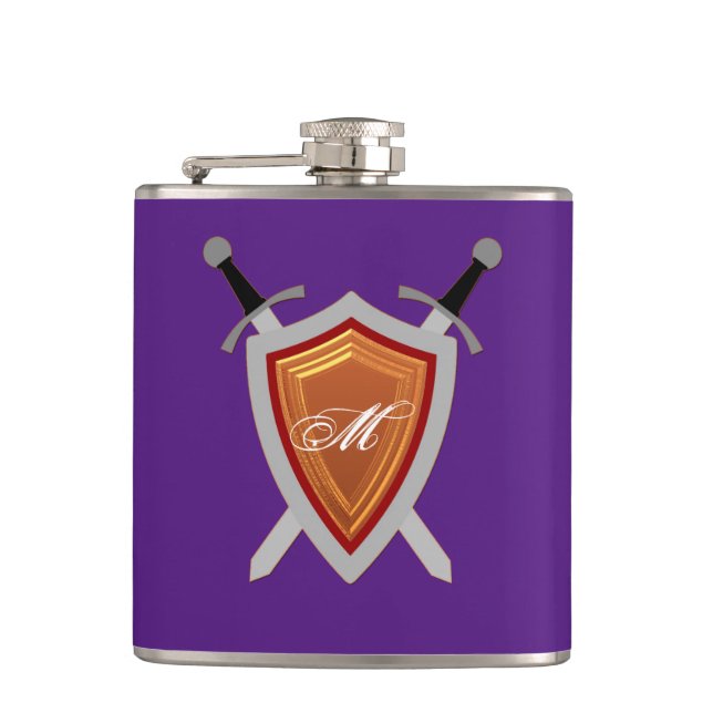 Personalized Custom Stainless Steel Monogram Name Hip Flask (Front)