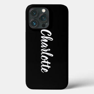 Personalized custom stylish script name black iPhone 13 pro case