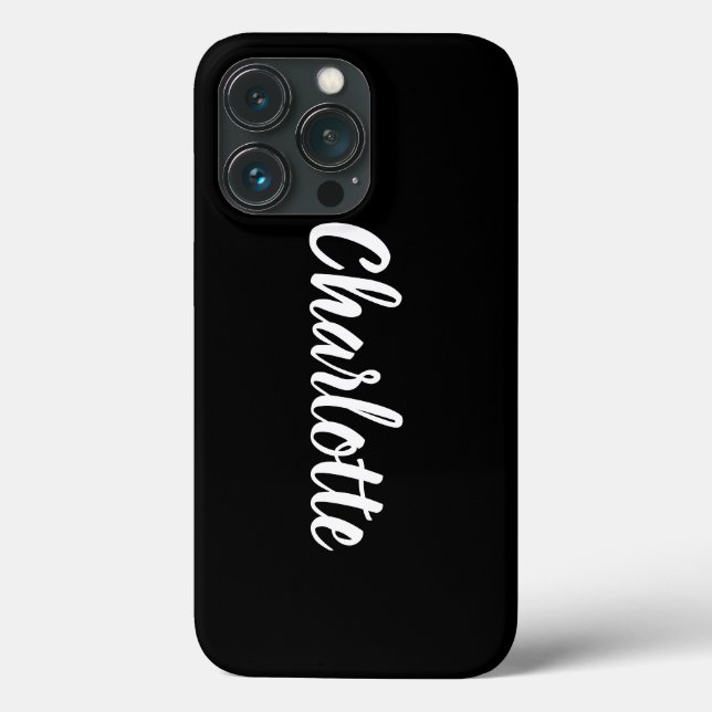 Personalized custom stylish script name black Case-Mate iPhone case (Back)