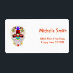 Personalized Custom Sugar Skull Halloween<br><div class="desc">These is spooky,  creepy Halloween address label. This label background Sugar Skull. The orange text is customizable in this easy template. This is the unique address labels to use on your invitations,  greeting cards,  etc. Personalize with your name and other text.</div>