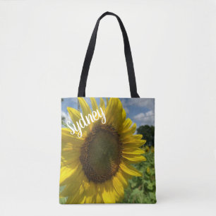 Personalized Custom Sunflower Tote Bag