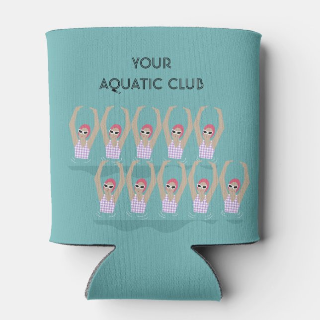 Personalized Custom Swimmers Aquatic Club  Can Cooler (Back)