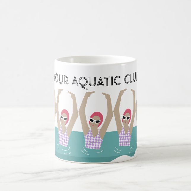 Personalized Custom Swimmers Aquatic Club  Coffee Mug (Center)
