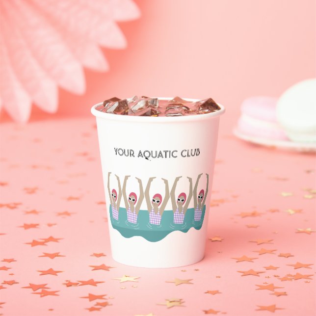 Personalized Custom Swimmers Aquatic Club  Paper Cups (Insitu)