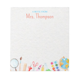 Personalized Custom Teacher's Notepad