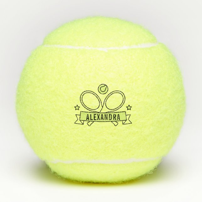 Personalized Custom Tennis Racquet Name  Tennis Balls (Front)