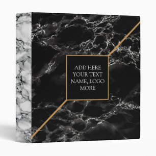 Personalized Custom Text 3 Ring Binder Marble