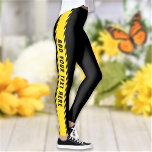 Personalized Custom Text and Colour Gym Leggings<br><div class="desc">Customize the text and easily create your personalized leggings. Click CUSTOMIZE FURTHER to change the colours. You can TRANSFER this DESIGN on other Zazzle products and adjust it to fit most of the Zazzle items. You can also click the CUSTOMIZE FURTHER to add, delete, or change details like background colour,...</div>