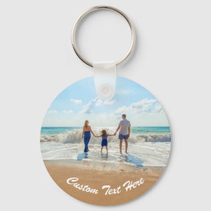 Personalized Custom Text and Family Photo Keychain