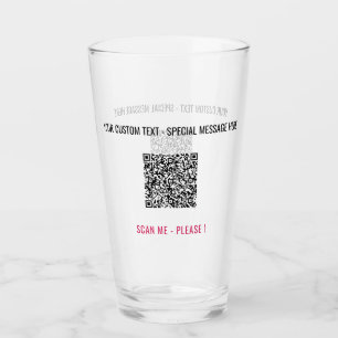 Personalized Custom Text and QR Code Glass