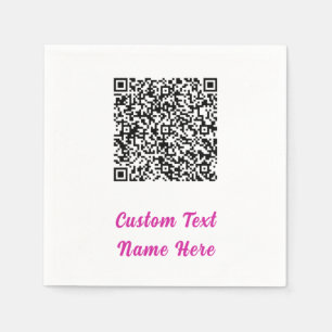 Personalized Custom Text and QR Code Napkins