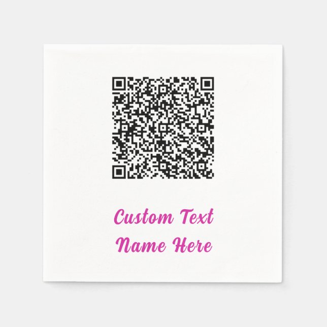 Personalized Custom Text and QR Code Napkins (Front)