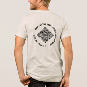 Personalized Custom Text and Your Funny QR Code Tri-Blend Shirt