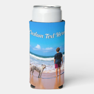 Personalized Custom Text and Your Photo Can Cooler
