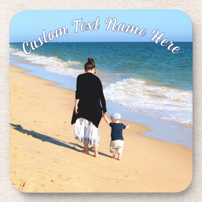 Personalized Custom Text and Your Photo Coaster (Front)
