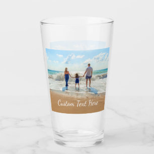Personalized Custom Text and Your Photo Glass