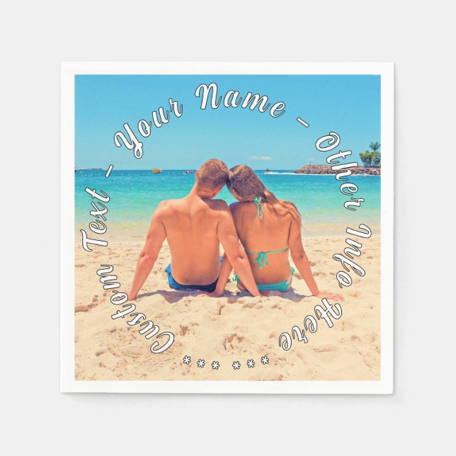 Personalized Custom Text and Your Photo Napkins (Front)